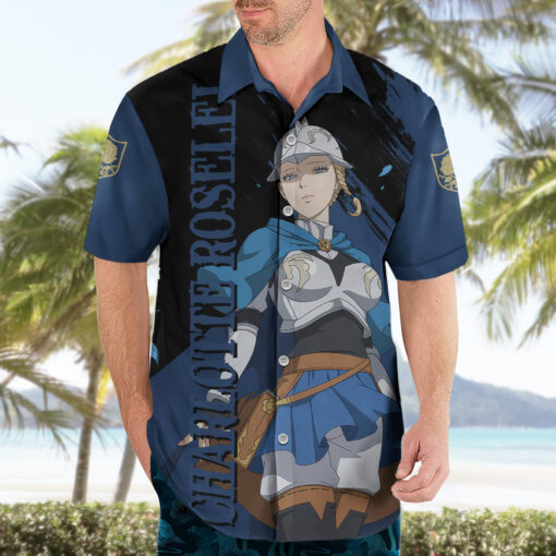 Chemise hawaïenne Charlotte Roselei – Blue Rose – Black Clover – Image 3