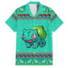 Chemise hawaïenne Bulbizarre Pokémon Pixel Noël