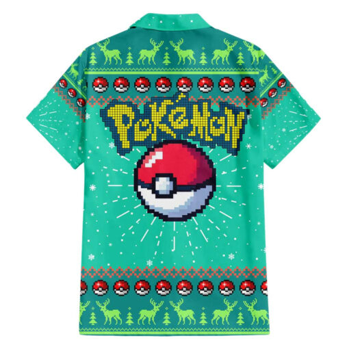 Chemise hawaïenne Bulbizarre Pokémon Pixel Noël – Image 2