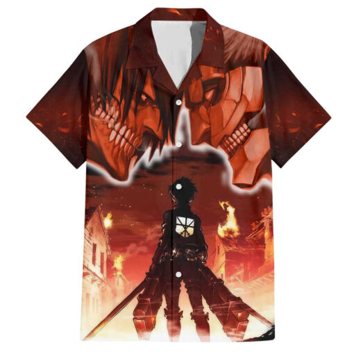 Chemise hawaïenne Attaque des Titans Incendiaire