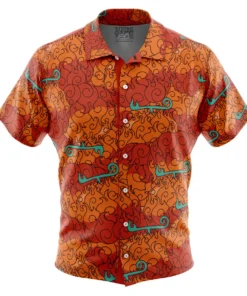 Chemise hawaïenne Mera Mera no Mi Luffy Fruit du Démon One Piece
