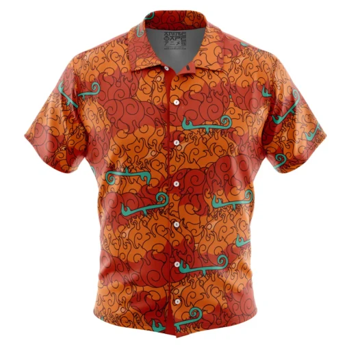 Chemise hawaïenne Mera Mera no Mi Luffy Fruit du Démon One Piece