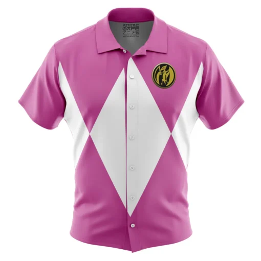 Chemise hawaïenne Ranger Rose Mighty Morphin Power Rangers