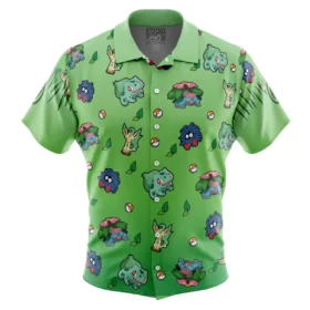 Chemise hawaïenne Motif Type Plante Pokémon