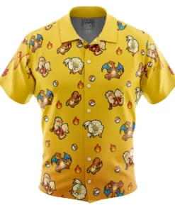 Chemise hawaïenne Type Feu Pokémon