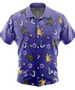 Chemise hawaïenne Motif Type Dragon Pokémon