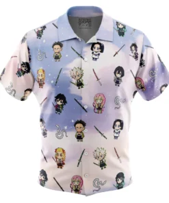 Chemise hawaïenne Chibi Hashira Demon Slayer Pattern