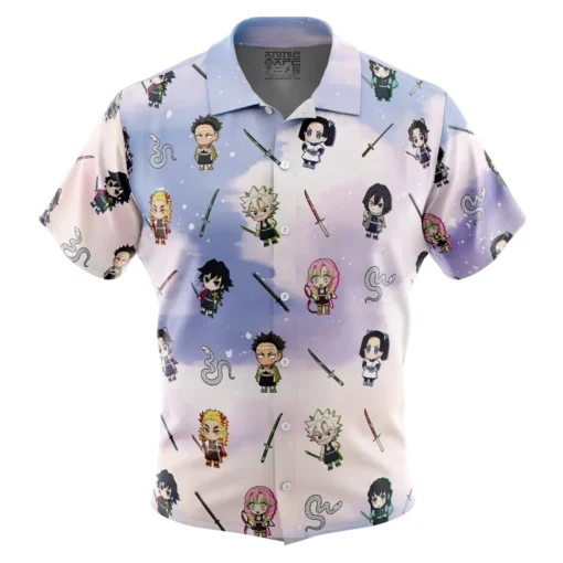 Chemise hawaïenne Chibi Hashira Demon Slayer Pattern
