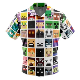 Chemise hawaïenne Minecraft Faces Carrées