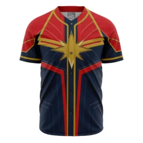 Maillot de baseball Captain Marvel Cosplay Marvel