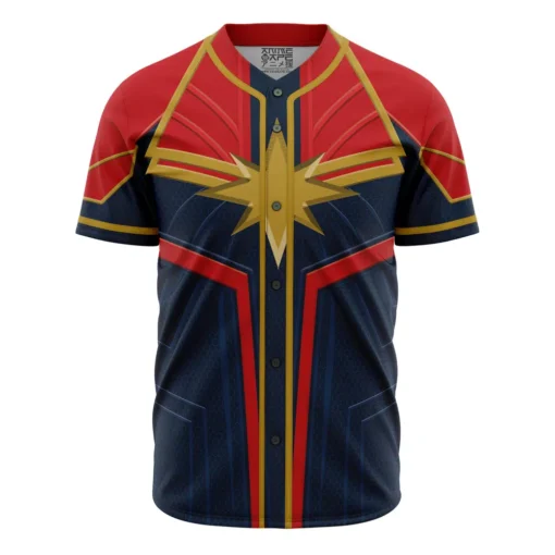 Maillot de baseball Captain Marvel Cosplay Marvel