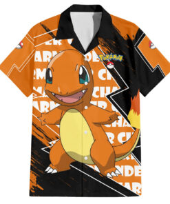 Chemise hawaïenne Salamèche Pokémon Style Sombre