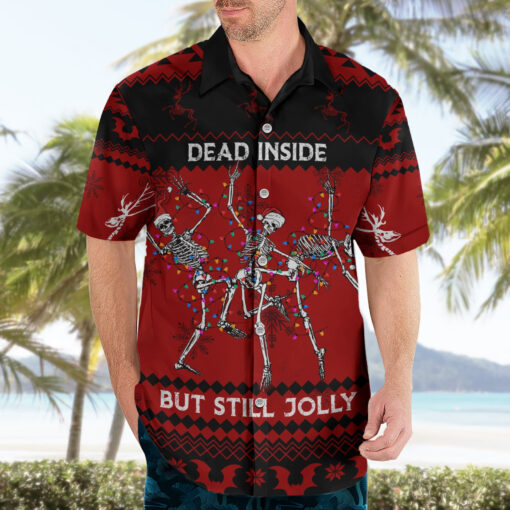 Chemise hawaïenne Noël Crâne Joyeux Merry Creepmas – Image 3