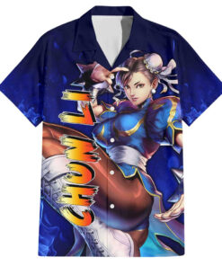 Chemise hawaïenne Chun-Li Street Fighter style manga