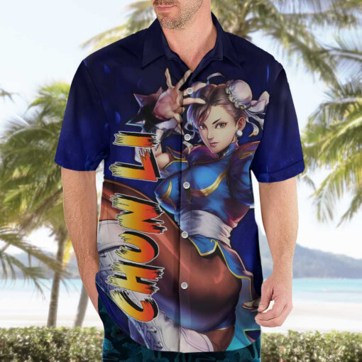 Chemise hawaïenne Chun-Li Street Fighter style manga – Image 3