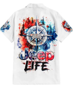 Chemise hawaïenne Jeep Boussole Drapeau Américain