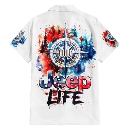 Chemise hawaïenne Jeep Boussole Drapeau Américain