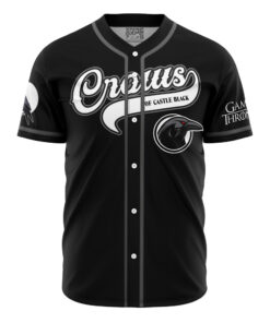 Maillot de baseball Corbeaux du Château Noir Neige Game of Thrones