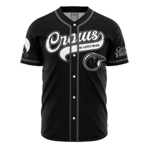 Maillot de baseball Corbeaux du Château Noir Neige Game of Thrones