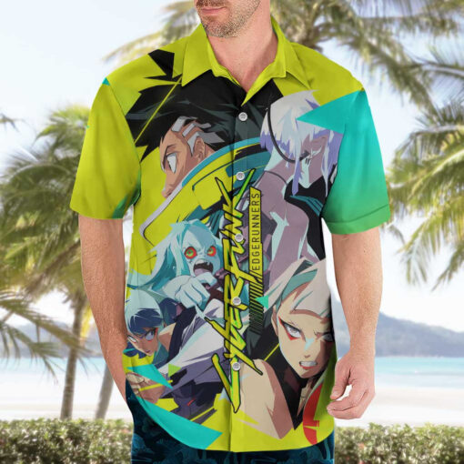 Chemise hawaïenne David, Lucy et Rebecca Cyberpunk Edgerunners – Image 3