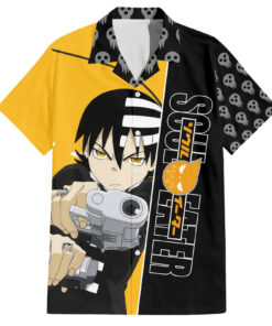 Chemise hawaïenne Death the Kid Soul Eater style art et crânes