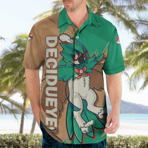Chemise hawaïenne Décidueye Pokémon style animé – Image 3