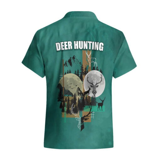Chemise hawaïenne Chasse au cerf forêt verte – Image 2