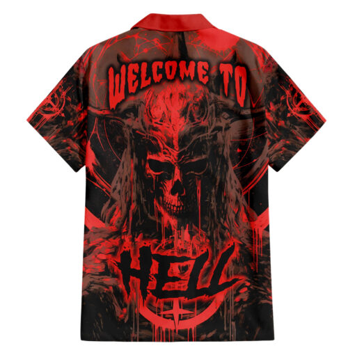 Chemise hawaïenne Crâne démoniaque – Welcome to Hell
