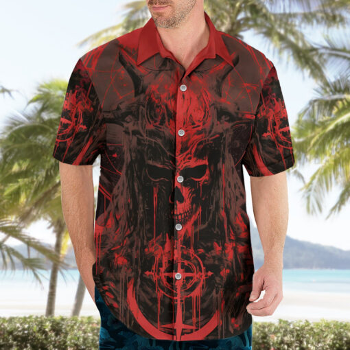 Chemise hawaïenne Crâne démoniaque – Welcome to Hell – Image 3