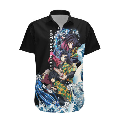 Chemise hawaïenne Giyu Tomioka – Demon Slayer Pilier de l’eau – Image 2