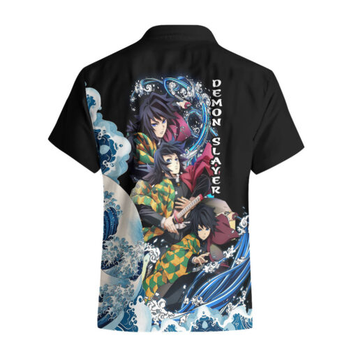 Chemise hawaïenne Giyu Tomioka – Demon Slayer Pilier de l’eau – Image 3