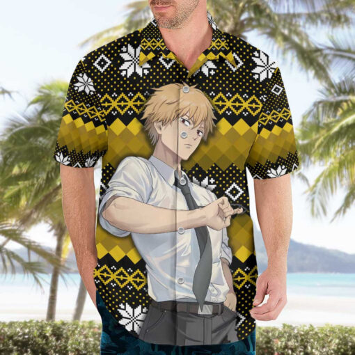 Chemise hawaïenne Denji – Chainsaw Man édition Noël – Image 3