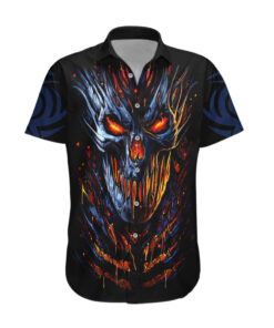 Chemise hawaïenne Crâne démoniaque – Visage du diable