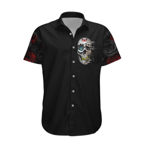 Chemise hawaïenne Jour des morts – Crâne à la rose – Image 2