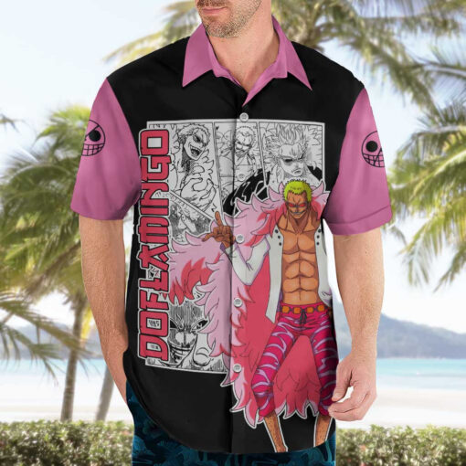 Chemise hawaïenne Doflamingo – One Piece style manga – Image 3