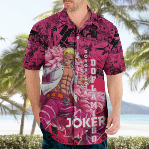 Chemise hawaïenne Donquichotte Doflamingo – Joker style rose – Image 3