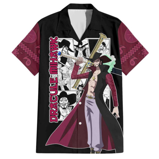 Chemise hawaïenne Dracule Mihawk – One Piece style manga