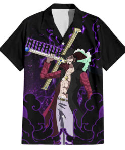 Chemise hawaïenne Dracule Mihawk – One Piece motif Haki