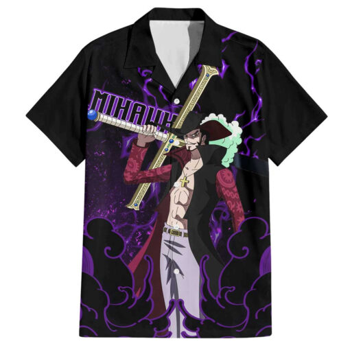 Chemise hawaïenne Dracule Mihawk – One Piece motif Haki