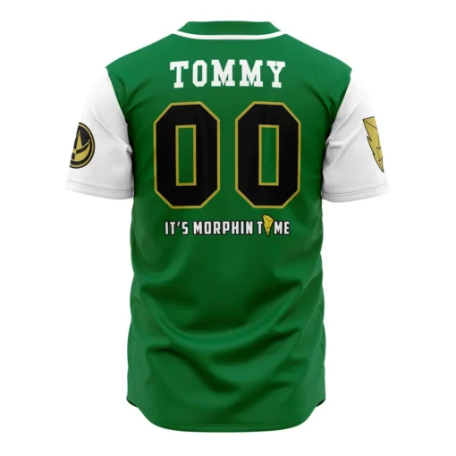 Maillot de baseball Dragonzord Vert Tommy Oliver Power Rangers – Image 5