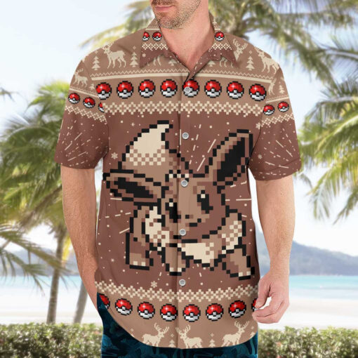 Chemise hawaïenne Évoli Noël pixel – Image 3