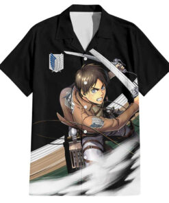 Chemise hawaïenne Eren Jäger L’Attaque des Titans anime