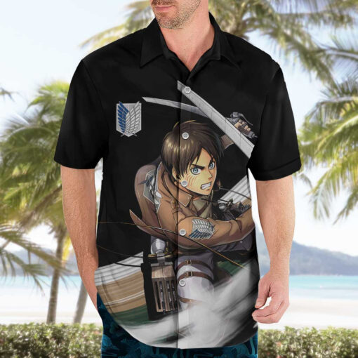 Chemise hawaïenne Eren Jäger L’Attaque des Titans anime – Image 3