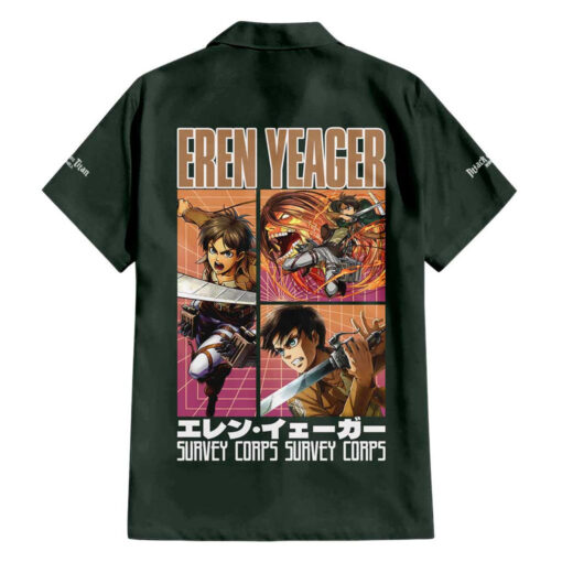 Chemise hawaïenne Eren Jäger L’Attaque des Titans style japonais – Image 2