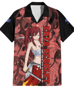 Chemise hawaïenne Erza Scarlet Fairy Tail style manga