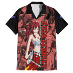 Chemise hawaïenne Erza Scarlet Fairy Tail style manga