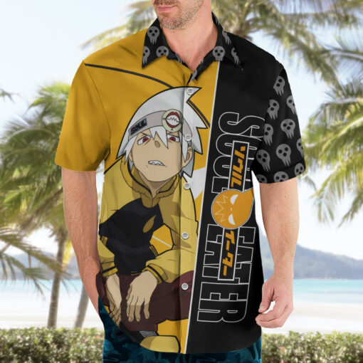 Chemise hawaïenne Evans Soul Eater style crânes et art – Image 3