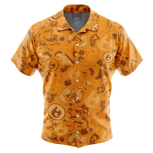 Chemise hawaïenne Pokémon Type Feu