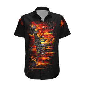 Chemise hawaïenne Crâne de feu Hurlement Mortel