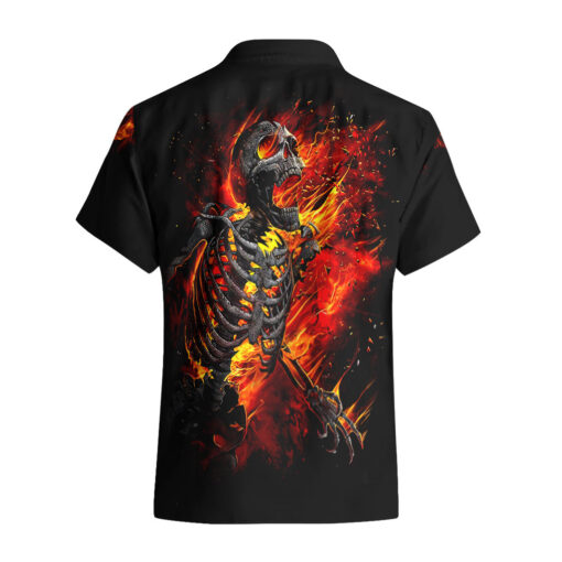Chemise hawaïenne Crâne de feu Hurlement Mortel – Image 2